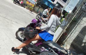 Random Hookup with smooth Asian girl on motorcycle