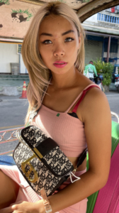 Blonde Thai Tuk Tuk Patrol Lexi in back seat