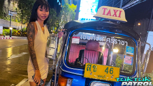 Skinny xxx model gets tuk ride after a night on the town
