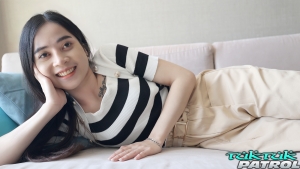 Natural Thai model loosens up when the camera starts rolling