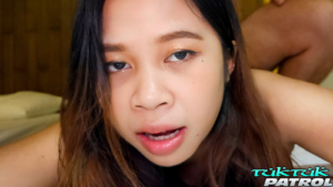 Horny Asian girl takes big dick fucking from behind